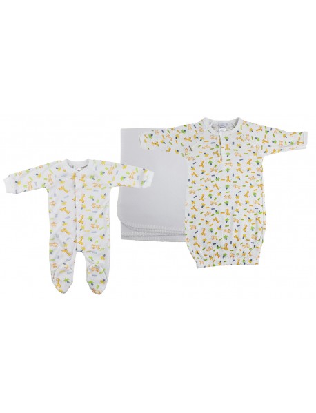 Unisex Newborn Baby 3 Pc Layette Sets