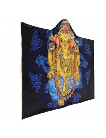 Hooded Throw Blankets Indian Ganesha Wearable Soft Warm Sleeping Sofa Bed Cover