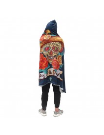 130x150cm Hooded Blanket Wearable Thickened Double Plush 3D Digital Printing Blankets