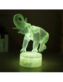 16 Colors 3D LED Night Light Touch Switch Elephant Table Bedroom Lamp Home Decor