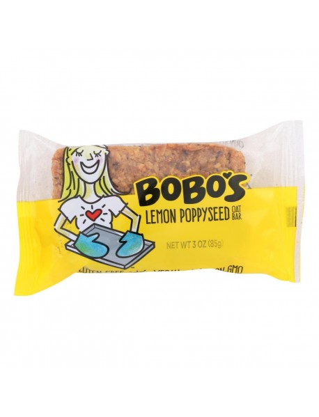 Bobo's Oat Bars Gluten Free All Natural Bar Lemon Poppyseed (12x3Oz)