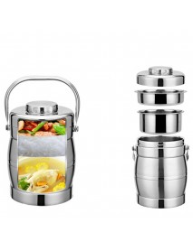 1.6L/2L Thicken Stainless Steel Insulation Barrel Leak-Proof Bento Lunch Box