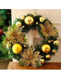 30cm Christmas Wreath Dense Pine Needles Merry Christmas Letters Rattan Door Wreath Decorations