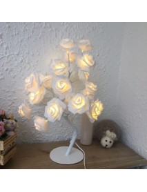 24 LED Rose Flower Table Lamps Desk Night Light Decorative Indoor Bedroom