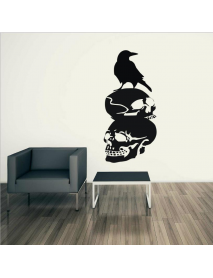 Halloween Skull Crow DIY Wall Sticker Removable PVC Wallpapers Vinyl Art Decal Waterproof Stickers
