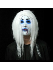 White Hair Bleeding Mask Ghost Festival Halloween Mask Masquerade Mask Party Supplies Props