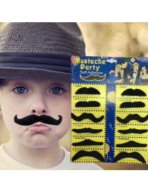 12Pcs Halloween Fake Self-Adhesive Stick-On Mustache Decorations Disguise Novelty Toys Set