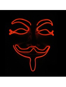 Halloween V-Vendetta Mask LED Luminous Flashing Face Mask Party Masks Light Up Dance Halloween Cospl