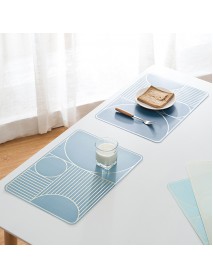 Home Waterproof Grease Proof Simple Geometry Pattern Heat Resistant Insulating Placemat