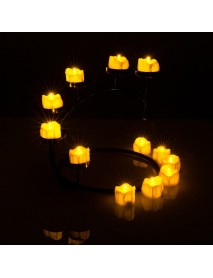 12 Pcs/Lot Led Yellow Flicker Drop Tear Candle Tealight Electronic Flameless Candle Decorations