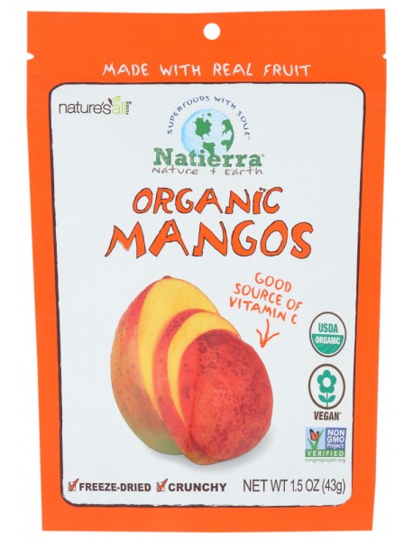 Nature's All Foods Free Trade Freeze Dried Raw Mango (12x1.2 Oz)