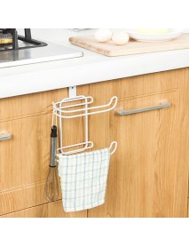 Bathroom Kitchen Hanging Organizer Iron 2 Layers Toilet Roll Paper Home Hooks Shelf Towel Holder