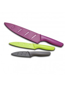 MYVIT K6MK-NS458IN 3pcs Stainless Steel Knife Set Chef Non-Stick Color-Coded Knife Set