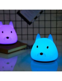 Loskii HC-90 USB Charging Dog Shape Silica Gel Decorative Atmosphere Colorful Squishy Night Light