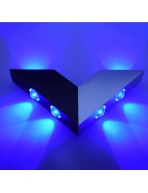 6W V Shape Creative 4 Color Light Options LED Porch Wall Bedside Light Home Bar Decorative Light