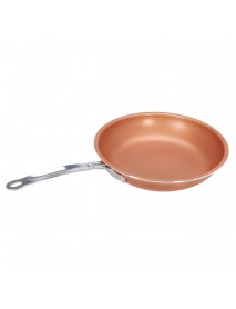 9inch Aluminum Stainless Steel Round Non Stick Copper Frying Pan Cookware Handle Frying Pan