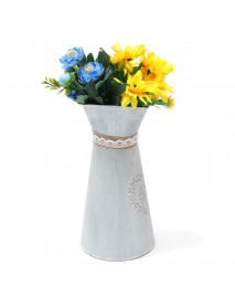 Rustic Iron Jug Vintage Country Style Pitcher Flower Metal Vase Plant Watering Pot
