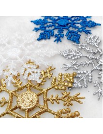 12PCS Christmas Snowflake Piece Plastic Pendant