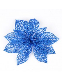 10Pcs Christmas Glitter Hollow Flower Decoration Flowers for Christmas Trees New Year Decorations