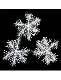 6pcs Christmas Ornament 3D White Snowflake Plastic Christmas Tree Window Christmas Decoration