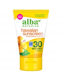 Alba Botanica Hawaiian Sun Care Aloe Vera Sunblock, SPF 30 (1x4 Oz)