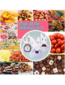 50pcs Cute Easter Bunny Cookies Bag Wedding Decoration Kawaii Rabbit Ear Plastic Candy Bag