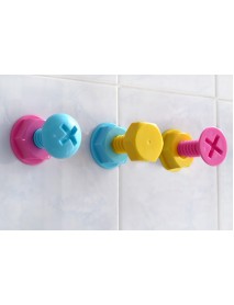 3Pcs Candy Color Mini Screw Bathroom Wall Hooks Racks Clothes Hanger Plastic Towel Robe Hook