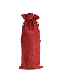 5PCS Natural Jute Burlap Vintage Wedding Favours Hessian Wine Bottle Bags Gift