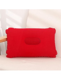Folding Double Sided Inflatable Pillow Suede Fabric Cushion Camping Home Bedding Decor