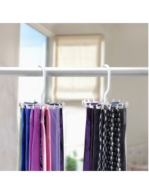 2pcs 360 Rotatable Tie Hanger Rack Adjustable Neck Ties Silk Scarf Storage Hook Organizer