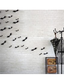 12Pcs 3D Bat Sticker Glossy Cool Wall Decals Decorative Home Room Window Tree Light Decor