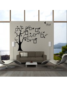 2.5M Removable Memory Tree Picture Frames Wallpaper Photo Wall Stickers Decor Bird Room Wall Black