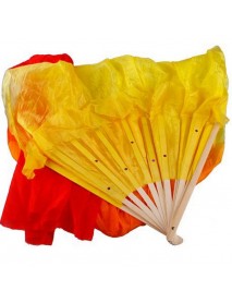 1.8M Multicolor Belly Dance Fan Bamboo Long Silk Fans Dance Performance Supplies