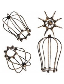 Vintage Iron Wire Bulb Cage Lamp Guard Shade Trouble Lights Industrial Home Light Decor