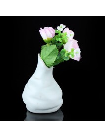 6 Patterns Ceramic Vase Ornament Handmade Flower Arrangement Pottery Flambe Glazed Decor Green