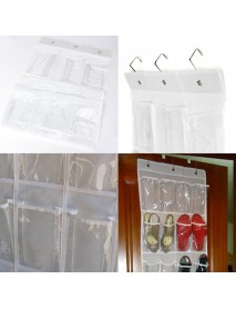 24Pocket Hanging Over Door Stainless Steel Holder Shoes Nonwoven Fabric Organizer Storage Door Wall Closet Bag