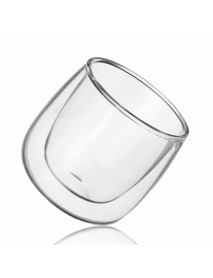 Clear Double Layer Insulated Water Coffee Cup Heat Insulation Transparent Glass Tea Cup