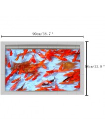 PAG 3D Waterproof Goldfish Pond Pattern Bathroom Anti Slip Floor Sticker Washable Shower Room Decor