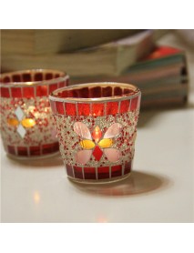 Handicraft Mosaic Glass Beads Sequin Candle Stick Candle Holder Candelabra Home Decor Gift