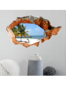 3D Beach Wall Decals 38 Inch Removable Sea Wall Art Stickers Home Decor