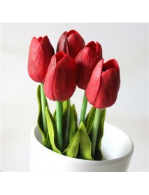 6 Colors Artificial Tulip Fresh Simulation Tulip Flowers Single Head PU Home Decor