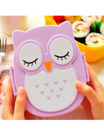 900ml Plastic Bento Lunch Box Square Cartoon Owl Microwave Oven Food Container