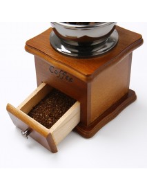 Retro Wooden Coffee Bean Hand Grinder Family Mini Flour Mill