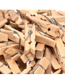 100PCS 35mm Natural Wooden Photo Paper Clips