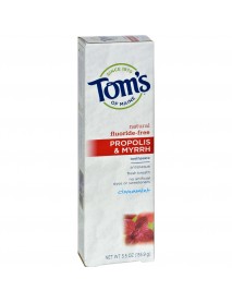 Tom's Of Maine Cinnamon Fluoride Free with Propolis & Myrrh Toothpaste (6x5.5 Oz)