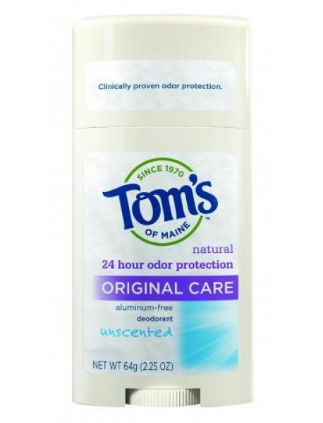 Tom's Of Maine Unscented Natural Deodorant Stick (6x2.25 Oz)