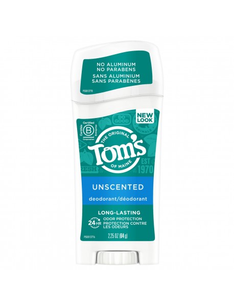 Tom's Of Maine Unscented Deodorant Stick (6x2.25 Oz)