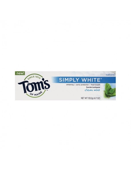Tom's Of Maine Simply White Toothpaste Clean Mint (6x4.7Oz)