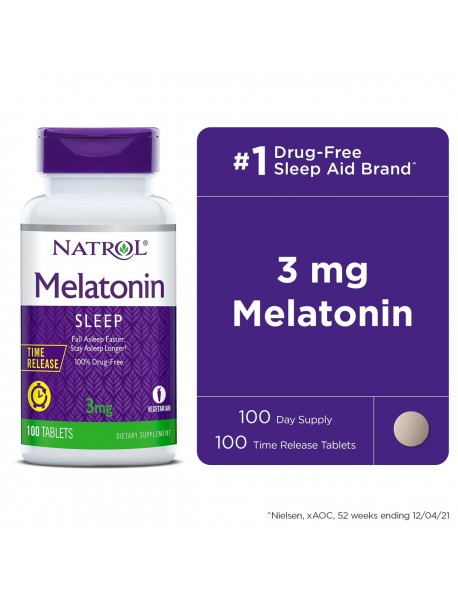 Natrol Melatonin Time Release 3mg 100 (1x100 TAB)