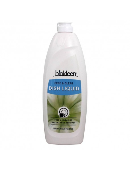 Biokleen Natural Dish Liquid Free & Clear (6x25 OZ)